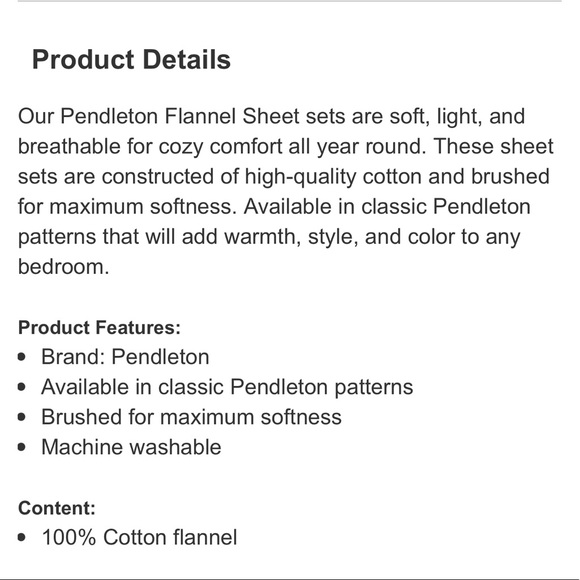 Pendleton 4-Piece Flannel Sheet Set Westward Journey Dark Blue King - Picture 4 of 4